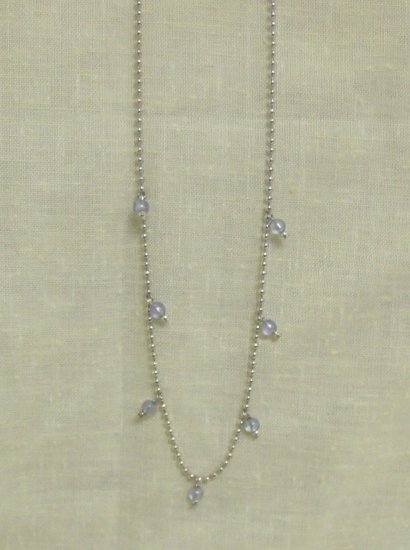 16" silver chain w/ blue stones dangling