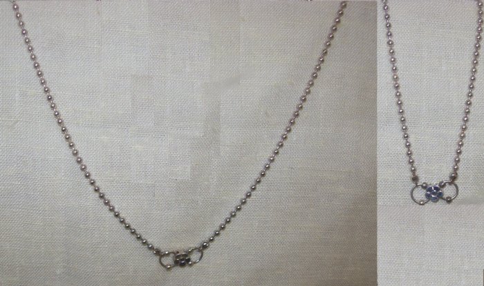 16" silver neckchain w/ small flower