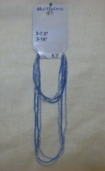 Blue and light blue beaded necklaces and bracelets set