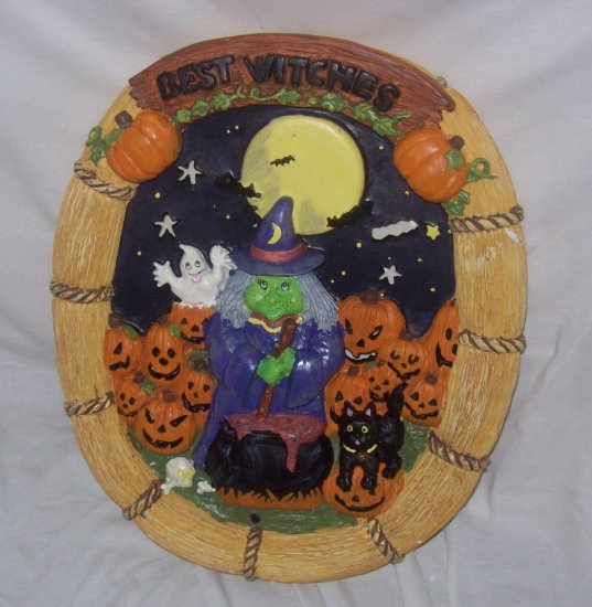 Halloween Decorations, Ceramic Wreath with lights and sound