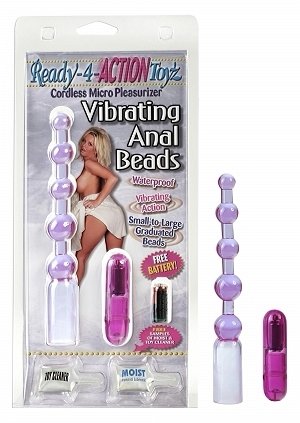 IAT Vibrating Anal Beads Lavender Cordless Waterproof - PD1810-13