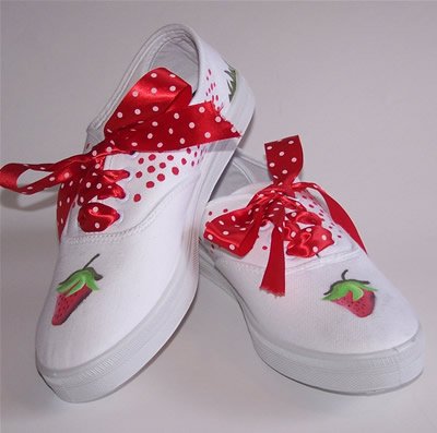 Custom Handpainted Strawberry Shoes