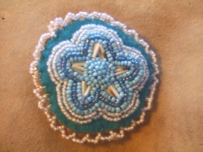 Quill and beaded pendant