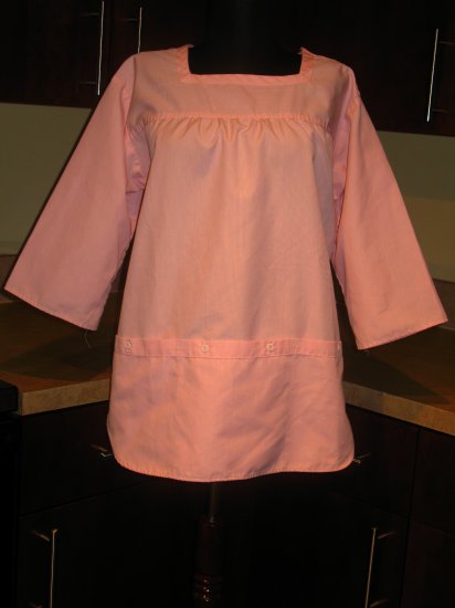 Vintage 70s WHITTENTON Nurse Scrubs Nursing Uniform Top Medium