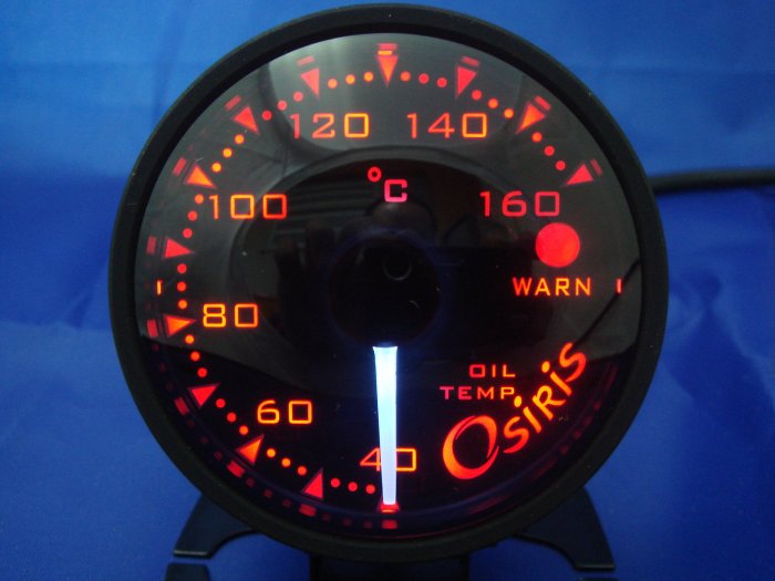 Osiris Professional 60mm Stepper Motor Oil Temperature Gauge BLACK RIM