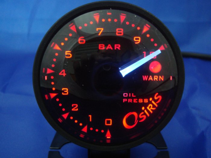 Osiris Professional 60mm Stepper Motor Oil Pressure Gauge BLACK RIM