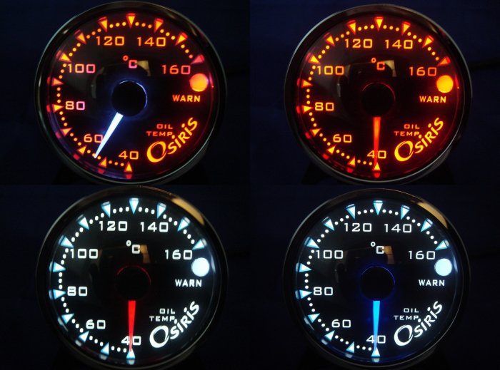 Osiris Professional 52mm Stepper Motor Oil Temperature Gauge CHROME RIM