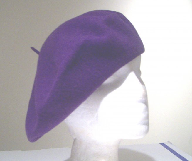 Women Men Purple Slouchy Beret Tam Hat Cap Newsboy Beanie Skull