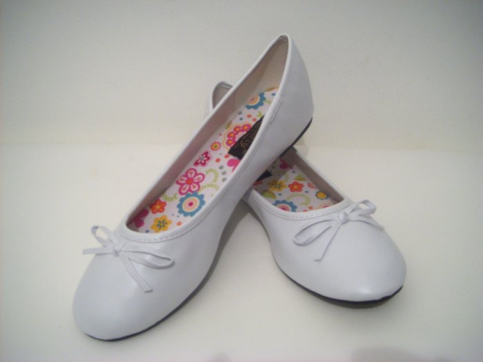 Women White Ballet Slippers Shoes Wedding Prom Flats Size 11