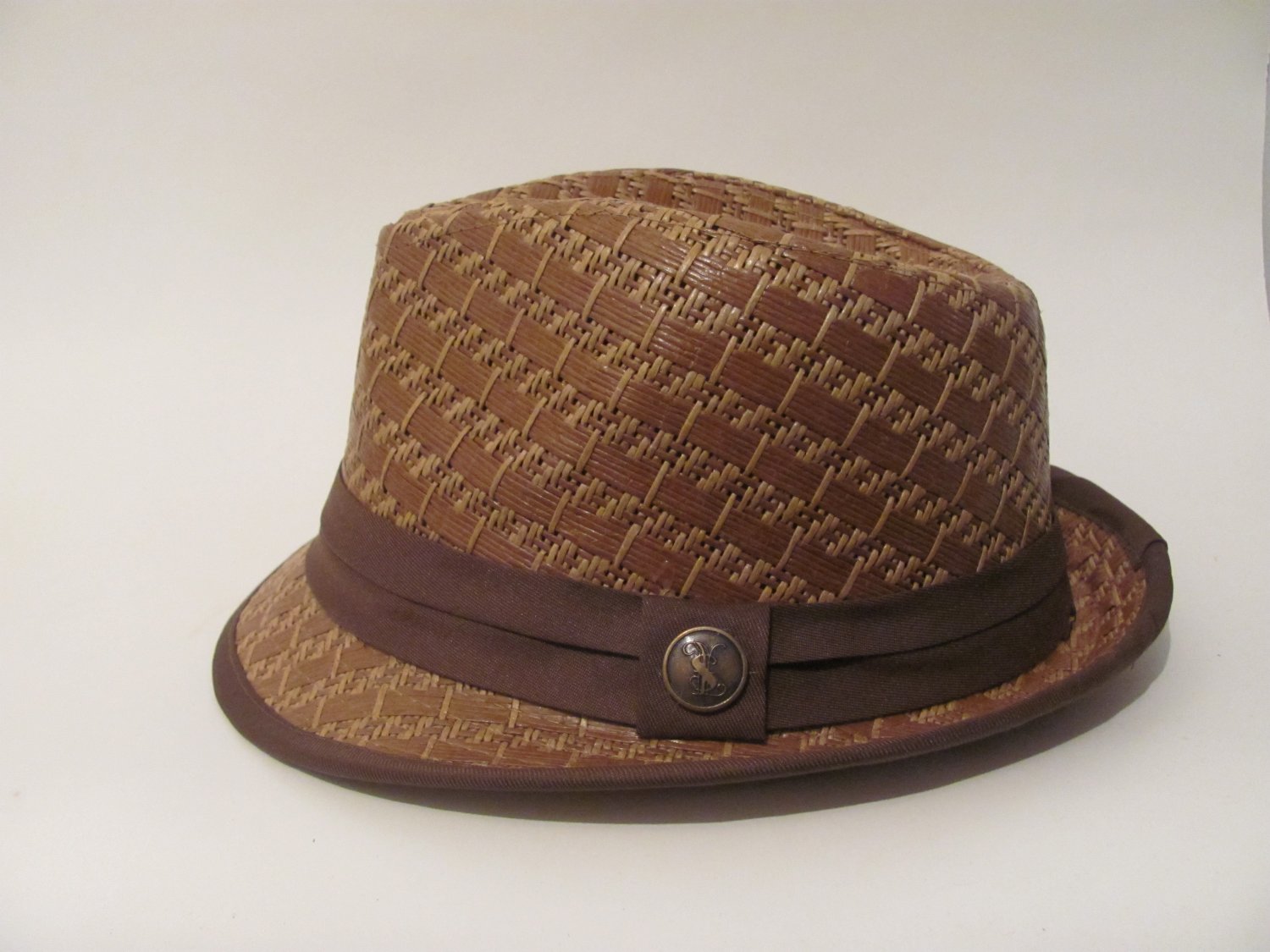 Men Women Stingy Brim Wheat Straw Fedora Hat Cap S/M