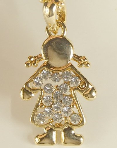 Gold Plated Gilt Girl Angel Pendant Charm Chain Necklace