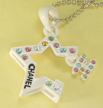 White Star Metal Pendant Charm Chain Necklace