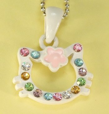 White Cat Kitty Kitten Face Charm Chain Pendant Necklace NEW
