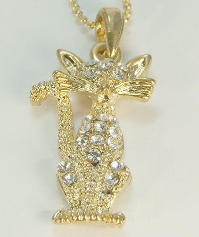 Golden Fox Gold Plated Gilt Pendant Charm Chain Necklace