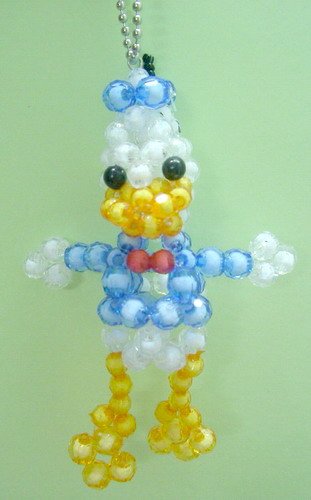 Donald Duck Crystal Beads Handmade Key Chain Ring