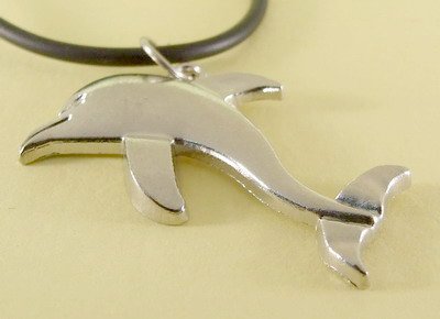 Dolphin Pendant Charm Rubber Chain Necklace