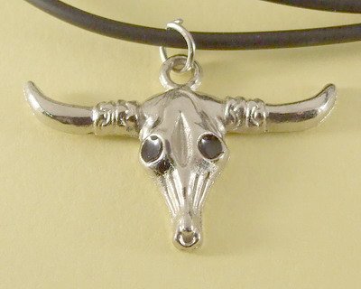 Carabao Buffalo Head Pendant Charm Rubber Chain Necklace