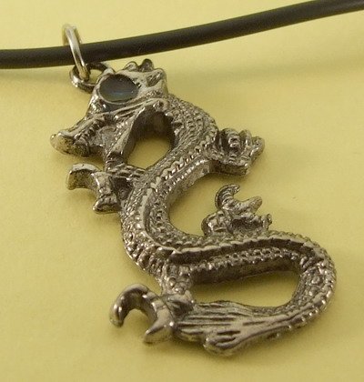 Dragon Pendant Charm Rubber Chain Necklace