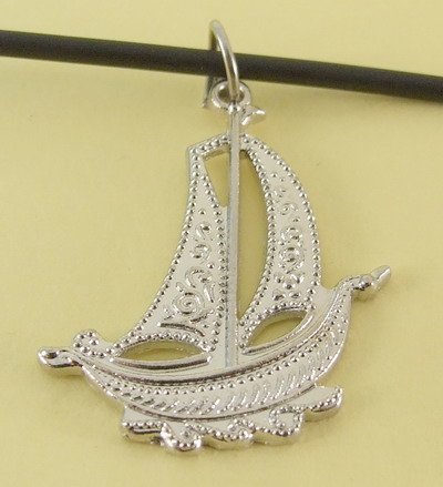 Sailboat Pendant Charm Rubber Chain Necklace