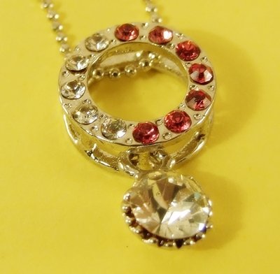 Circle Hoop O Shape Pendant Charm Rhodium Chain Necklace
