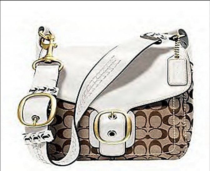 COACH BLEECKER SIGNATURE LARGE FLAP