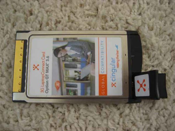 Cingular 3G Laptop Connect Card Option GT MAX 3.6 for UMTS/HSDPA/GPRS/EDGE Network