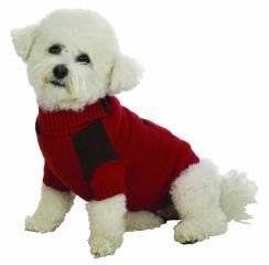 Medium Dog Suede Patch Sweater - Red