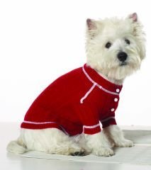 Small Dog Henley Sweater - Red