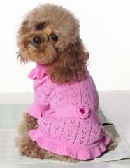 X Small Dog Pointelle Sweater Dress Pack - Pink