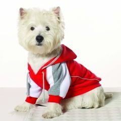 X Small Dog Athletic Hoodie - Red/Gray