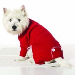Large Dog Long John Thermal Pajamas - Red