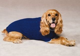 X Large Dog Classic Cable Sweater - Cobalt