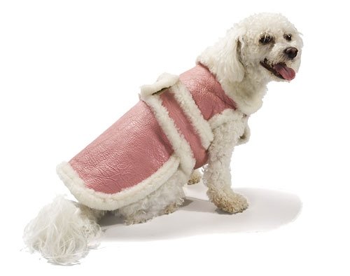 Medium Dog Genuine Shearling Coat - Pink