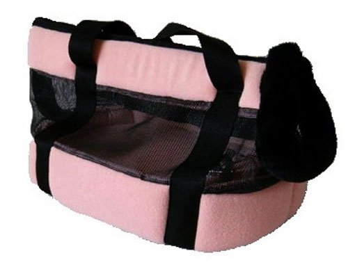 Small Breed Faux Suede Tote Dog Carrier - Pink