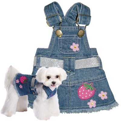 X Small Dog Denim Dress- Blue