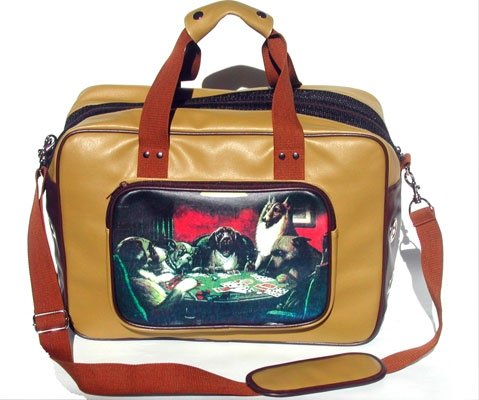 Small Poker Dog Vintage Americana Dog Carrier