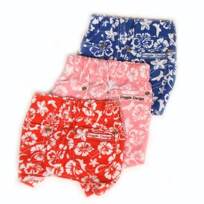 XX Small Hawaiian Print board Dog Shorts - Blue