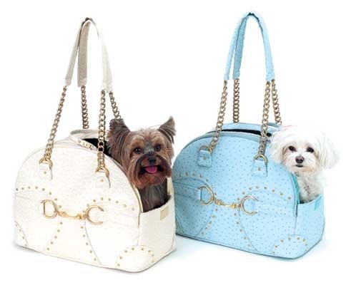 Soho Ostrich Dog Carrier - Light Blue