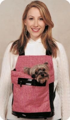 Pink & White Tweed Boucle Dog Pouch Carrier