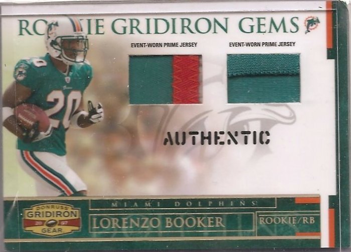 2007 Gridiron Gear Lorenzo Booker Dual Patch