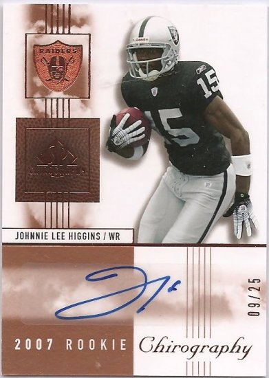 2007 SP Authentic Johnnie Lee Higgins Auto