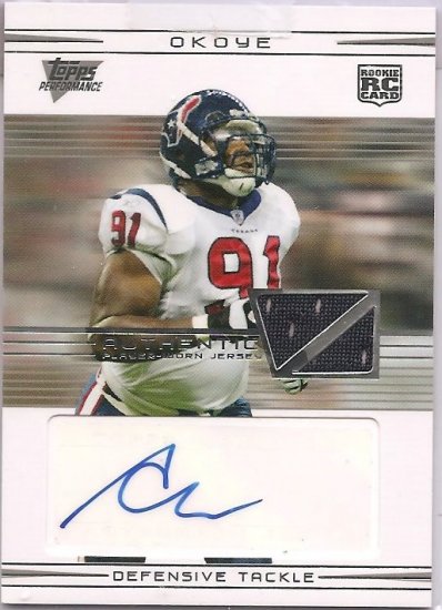 2007 Topps Performance Amobi Okoye JSY/Auto