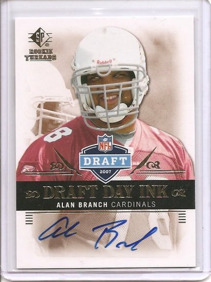 2007 SP Rookie Threads Alan Branch Auto