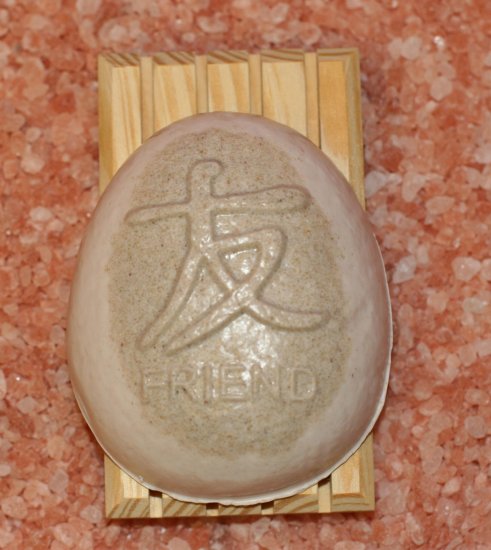 Handcrafted Almond Oatmeal Soap in Chinese Character (FRIEND) Design