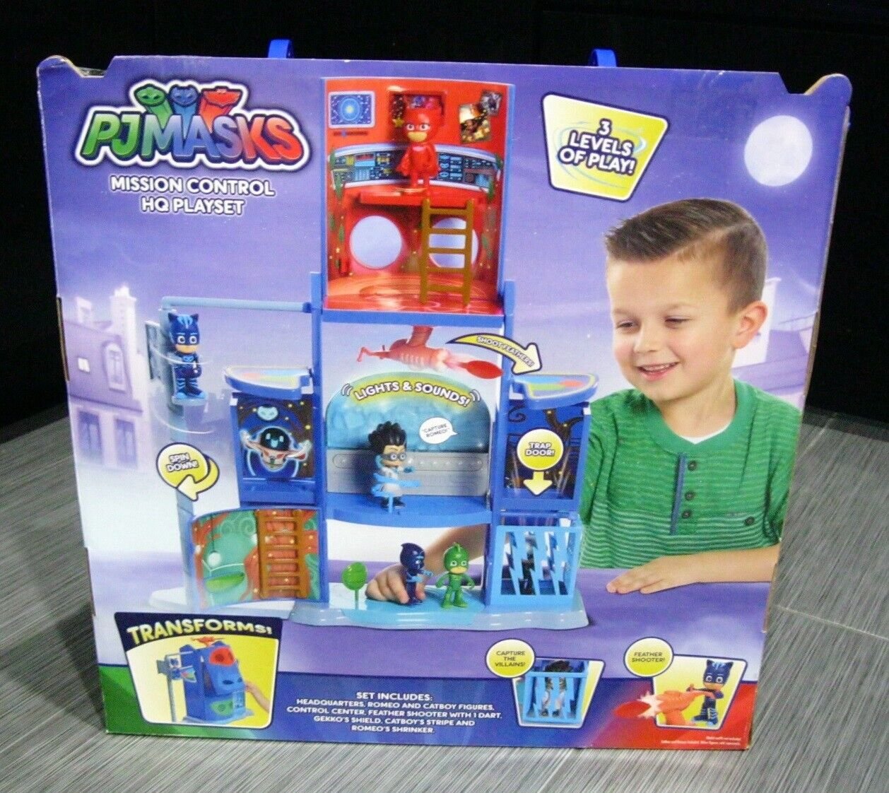 Pj Mask Transforming Mission Control Hq Playset Tower With Catboy Romeo