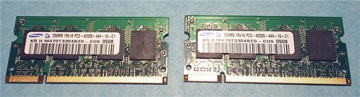 Lot of 2 Samsung DDR2 533MHz PC2 4200S CL4 Laptop Memory