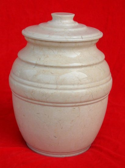 Plain White Marble Urn with Lid