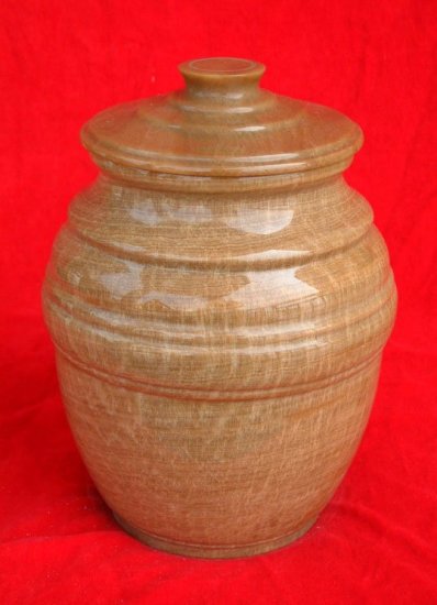 Brown Marble Urn with Lid