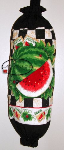 Plastic bag holder - Grocery bag recycler - Small - Summer watermelons