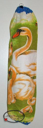 Plastic bag holder - Grocery bag recycler - Large - Swans